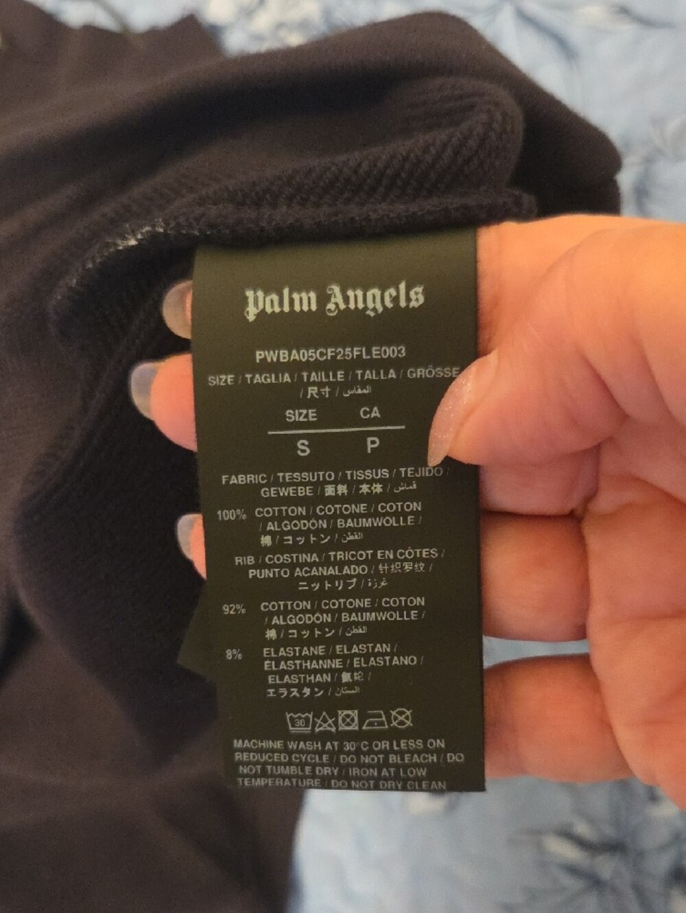 Palm Angels Black Mock Neck Sweatshirt with Pink Logo Size S Good For M - Picture 5 of 8